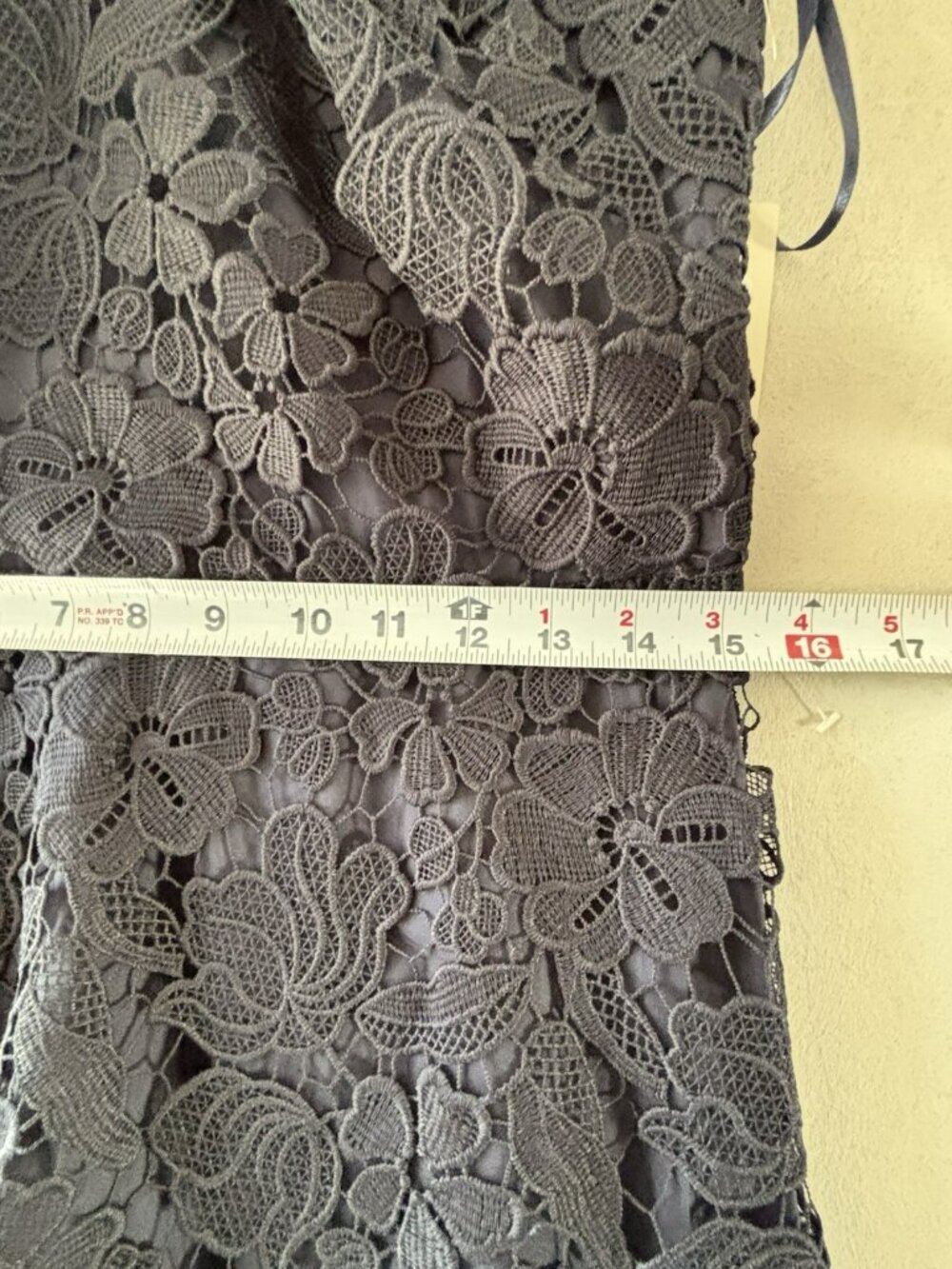 Eliza J Navy Lace Dress Size 10 Fit Flare Sleeveless Floral Cocktail Party NWT - Picture 13 of 16